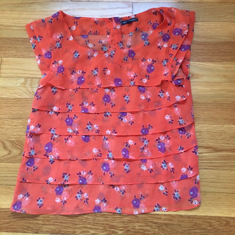 American eagle orange floral top